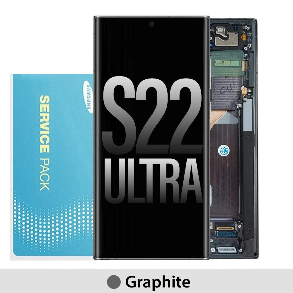 Samsung Galaxy S22 Ultra 5G S908B OLED Screen Replacement Digitizer GH82-27488E/27489E (Gold)-Graphite / Sky Blue / Red Samsung Galaxy S22 Ultra 5G S908B OLED Screen Replacement Digitizer GH82-27488E/27489E (Gold)-Graphite / Sky Blue / Red
